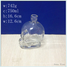 750ml Skull Glass Wine Bottles with Factory Price